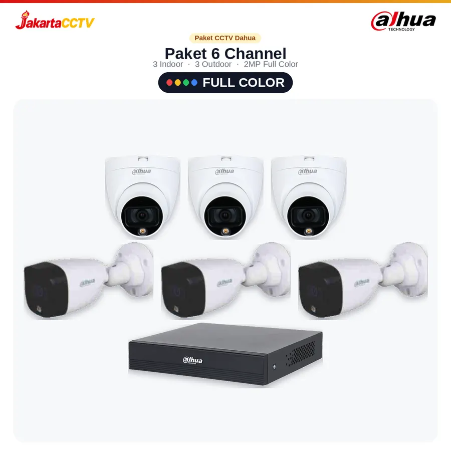 Paket CCTV Dahua Full Color 6 Channel