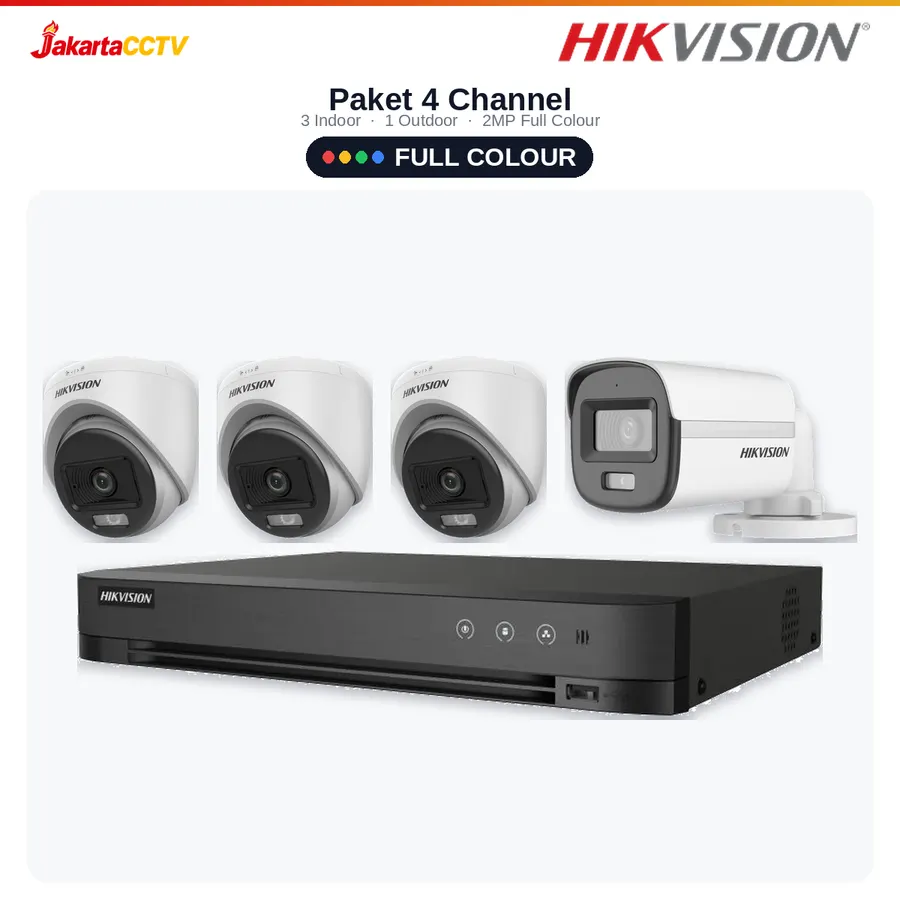 Paket CCTV Hikvision Full Colour 4 Channel