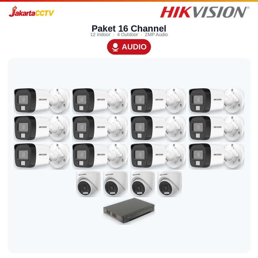 Paket CCTV Hikvision Audio 16 Channel