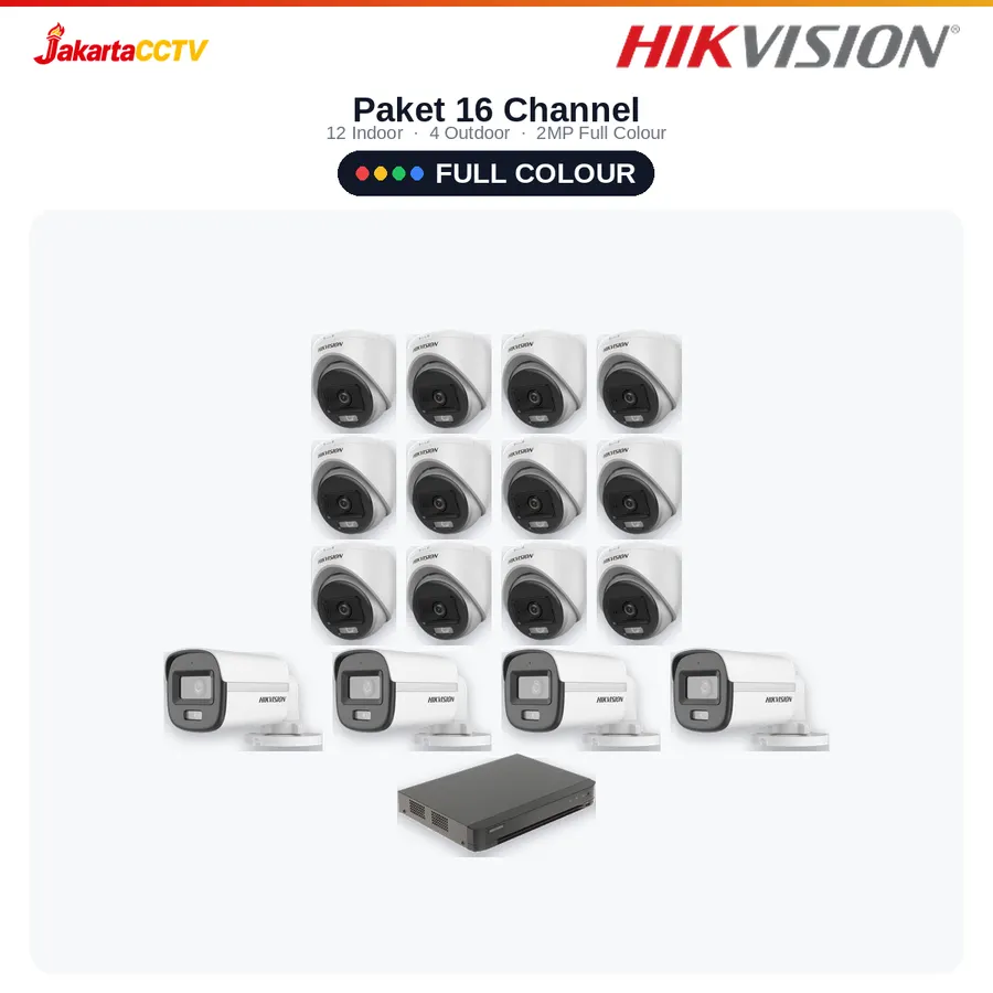 Paket CCTV Hikvision Full Colour 16 Channel