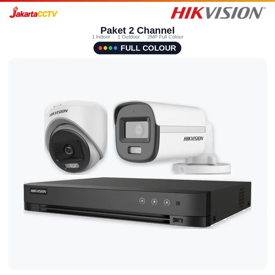 Paket CCTV Hikvision Full Colour 2 Channel