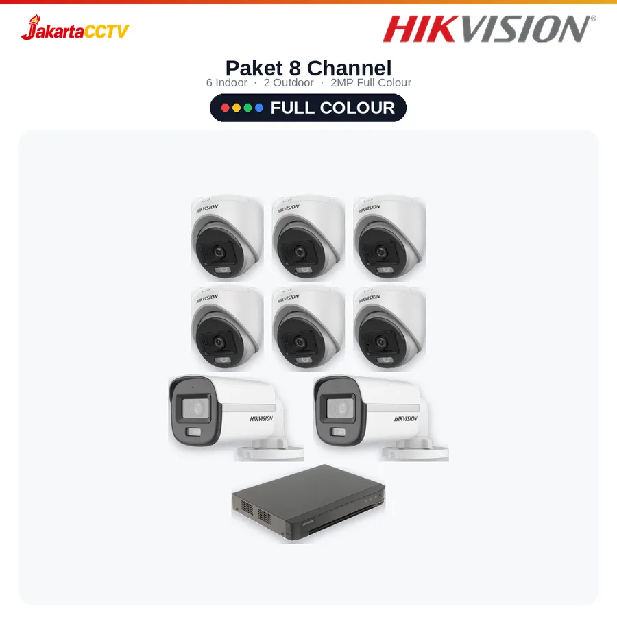 Paket CCTV Hikvision Full Colour 8 Channel